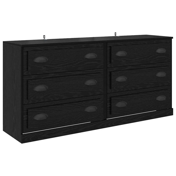 vidaXL Sideboards 2 pcs Black Oak Look 70 x 35.5 x 67.5 cm