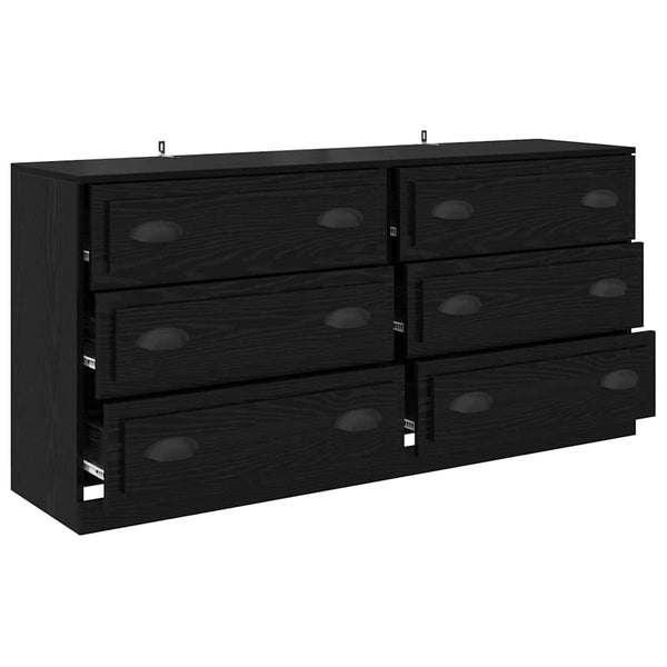 vidaXL Sideboards 2 pcs Black Oak Look 70 x 35.5 x 67.5 cm