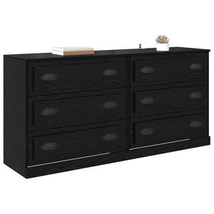 vidaXL Sideboards 2 pcs Black Oak Look 70 x 35.5 x 67.5 cm