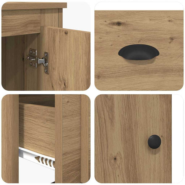 vidaXL Highboard with Drawers 3 pcs Engineered Wood Artisan Oak