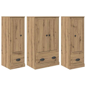 vidaXL Highboard with Drawers 3 pcs Engineered Wood Artisan Oak