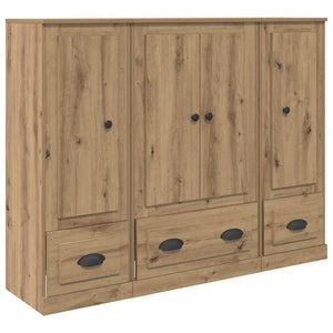 vidaXL Highboard with Drawers 3 pcs Engineered Wood Artisan Oak