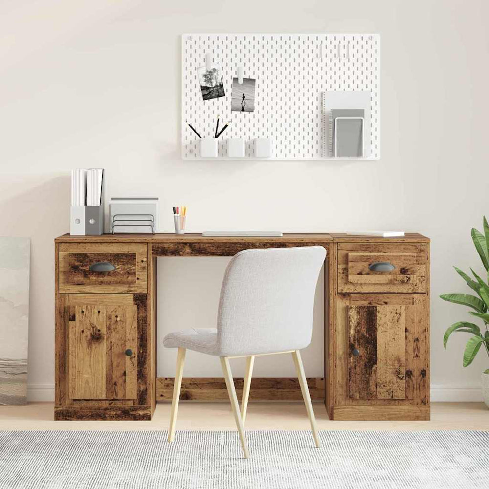 vidaXL Desk with Cabinet and Door Reclaimed Wood 154.5 x 50 x 75 cm