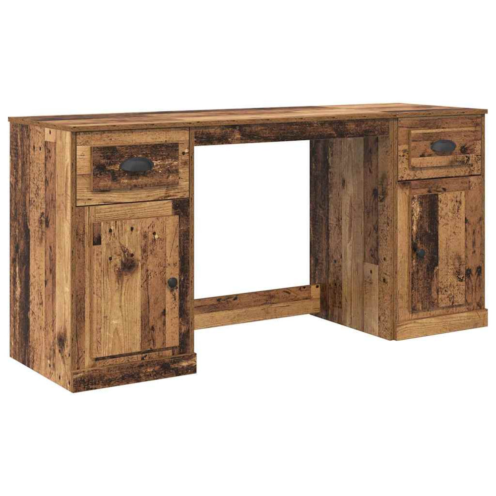 vidaXL Desk with Cabinet and Door Reclaimed Wood 154.5 x 50 x 75 cm