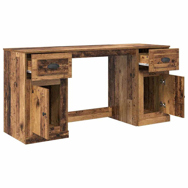 vidaXL Desk with Cabinet and Door Reclaimed Wood 154.5 x 50 x 75 cm