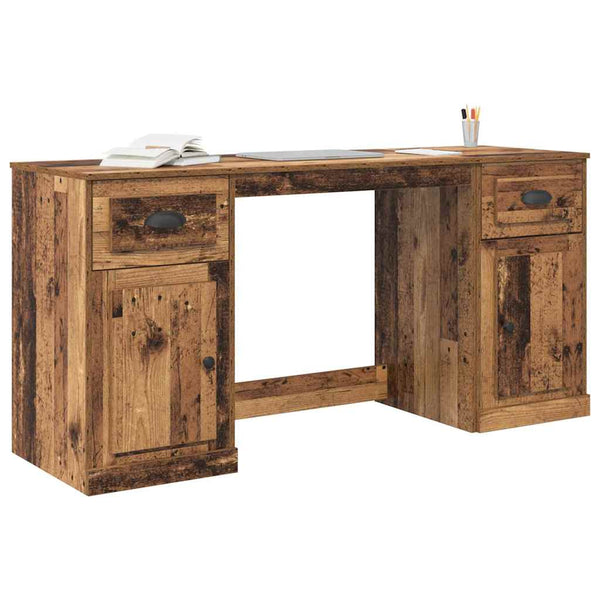 vidaXL Desk with Cabinet and Door Reclaimed Wood 154.5 x 50 x 75 cm