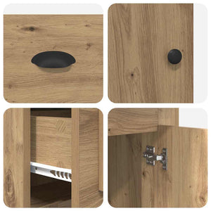 vidaXL Desk with Cabinet Artisan Oak 154.5 x 50 x 75 cm