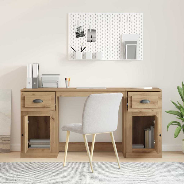 vidaXL Desk with Cabinet Artisan Oak 154.5 x 50 x 75 cm