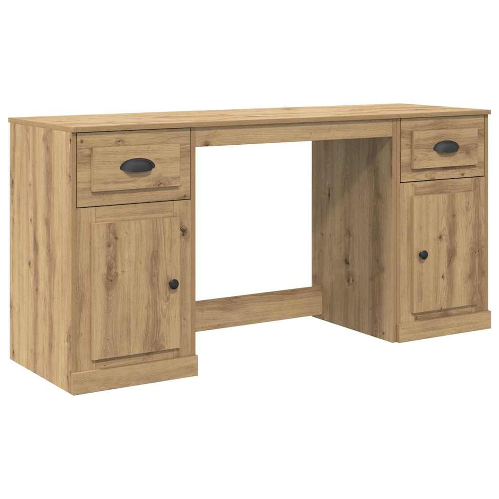 vidaXL Desk with Cabinet Artisan Oak 154.5 x 50 x 75 cm