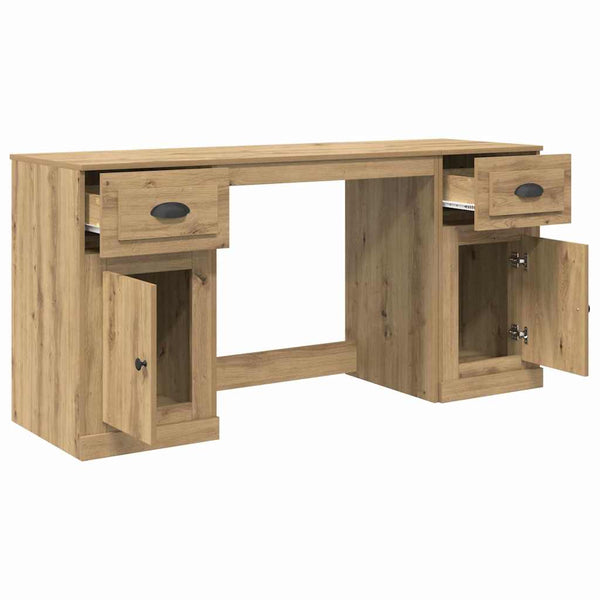 vidaXL Desk with Cabinet Artisan Oak 154.5 x 50 x 75 cm