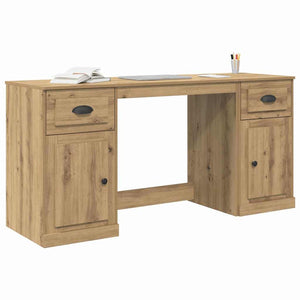 vidaXL Desk with Cabinet Artisan Oak 154.5 x 50 x 75 cm
