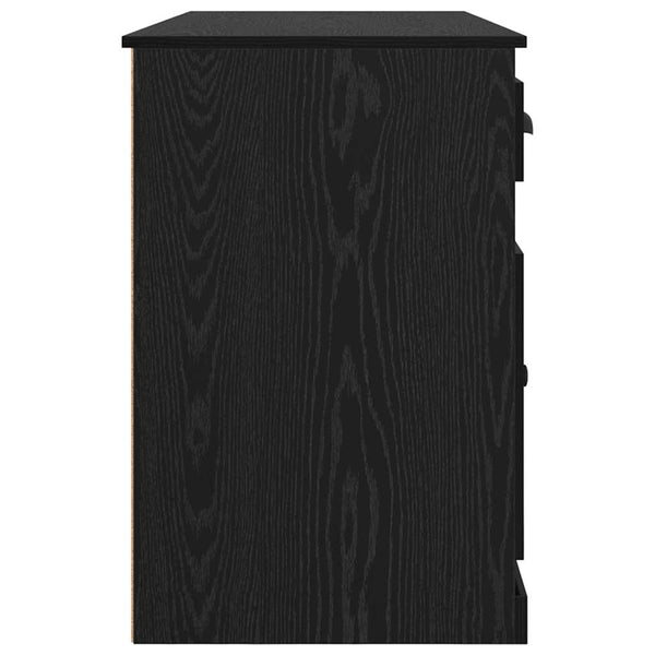 vidaXL Desk with Cabinet with Drawers Black Oak Look