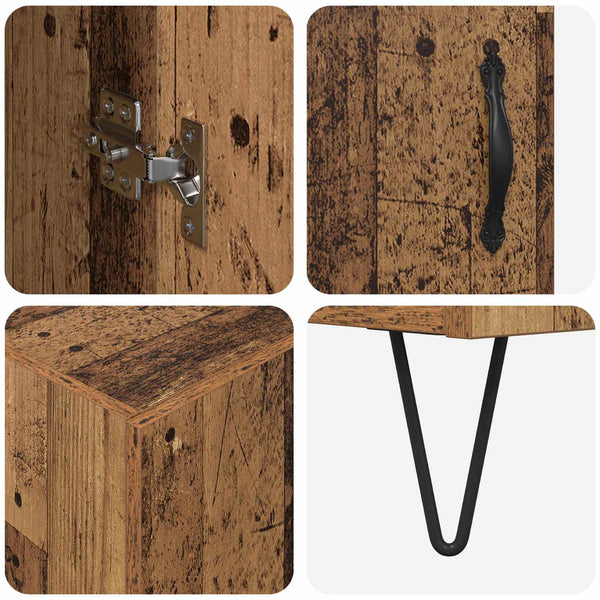 vidaXL Highboard Reclaimed Wood 69.5 x 34 x 180 cm Engineered Wood