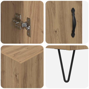 vidaXL Sideboard Artisan Oak 69.5 x 34 x 180 cm Engineered Wood