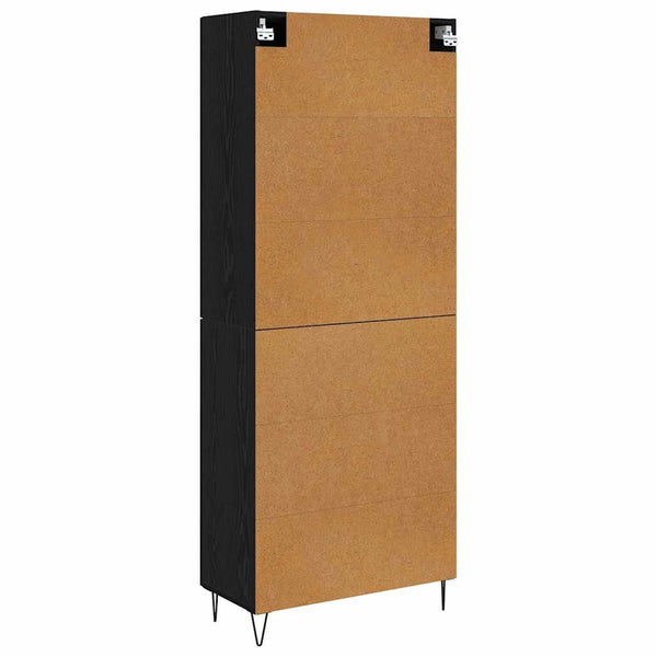 vidaXL Highboard White and Black Oak 69.5 x 34 x 180 cm