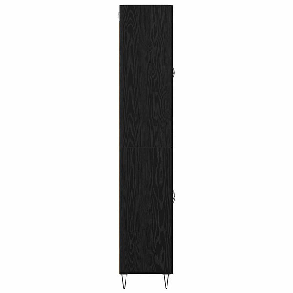 vidaXL Highboard White and Black Oak 69.5 x 34 x 180 cm