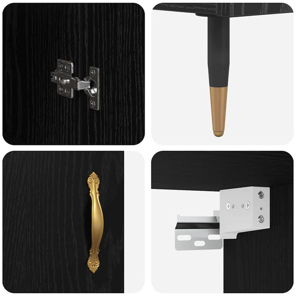 vidaXL Highboard Black Oak Look 69.5 x 34 x 90 cm Engineered Wood