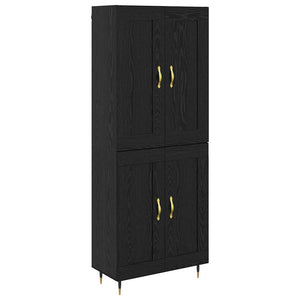 vidaXL Highboard Black Oak Look 69.5 x 34 x 90 cm Engineered Wood