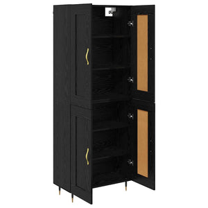 vidaXL Highboard Black Oak Look 69.5 x 34 x 90 cm Engineered Wood