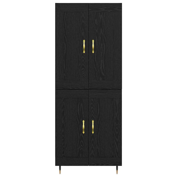 vidaXL Highboard Black Oak Look 69.5 x 34 x 90 cm Engineered Wood