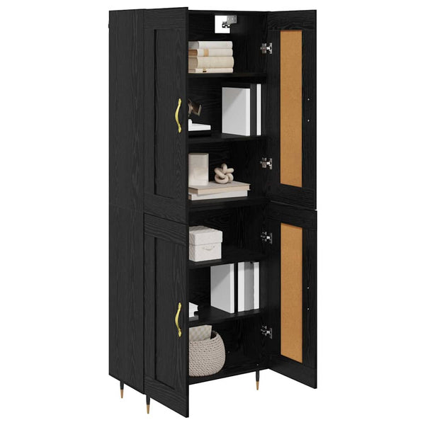vidaXL Highboard Black Oak Look 69.5 x 34 x 90 cm Engineered Wood