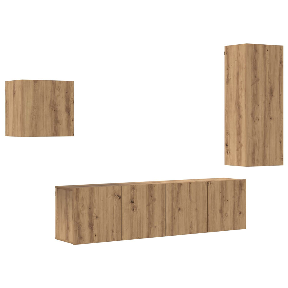 vidaXL Wall-Mounted TV Cabinets 4 pcs Artisan Oak Engineered Wood
