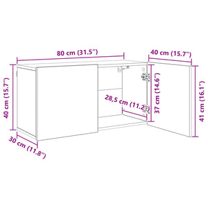 vidaXL TV Wall Units Wall-Mounted 5 pcs Artisan Oak Engineered Wood