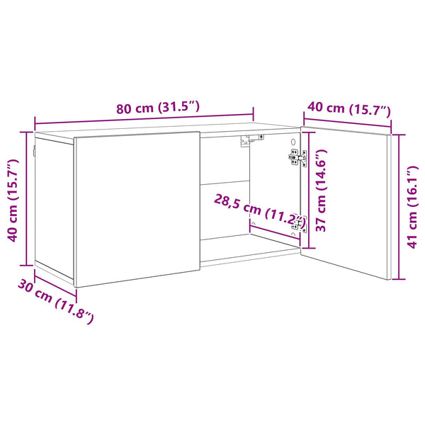 vidaXL TV Wall Units Wall-Mounted 5 pcs Artisan Oak Engineered Wood