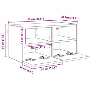 vidaXL TV Wall Units 4 pcs Engineered Wood Artisan Oak