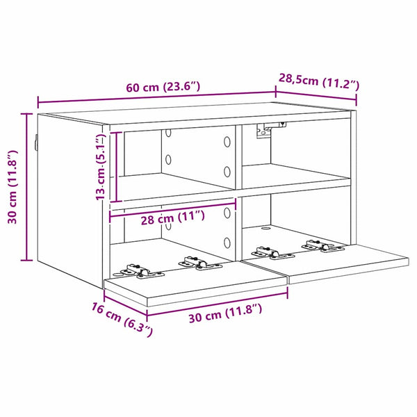 vidaXL TV Wall Units 4 pcs Engineered Wood Artisan Oak