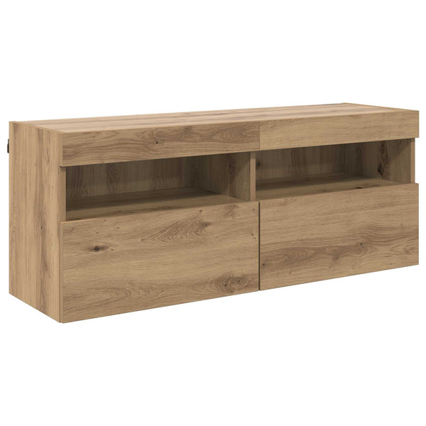 vidaXL TV Wall Cabinets with LED Strips 6 pcs Reclaimed Wood Engineered Wood