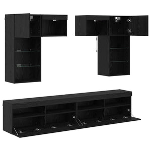 vidaXL TV Wall Units Wall-Mounted 6 pcs Artisan Oak Engineered Wood
