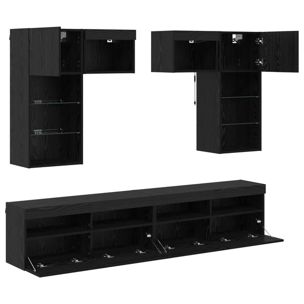 vidaXL TV Wall Units Wall-Mounted 6 pcs Artisan Oak Engineered Wood