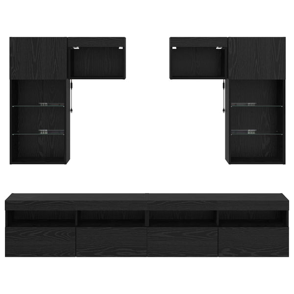 vidaXL TV Wall Units Wall-Mounted 6 pcs Artisan Oak Engineered Wood