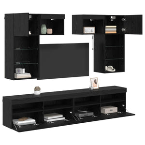 vidaXL TV Wall Units Wall-Mounted 6 pcs Artisan Oak Engineered Wood