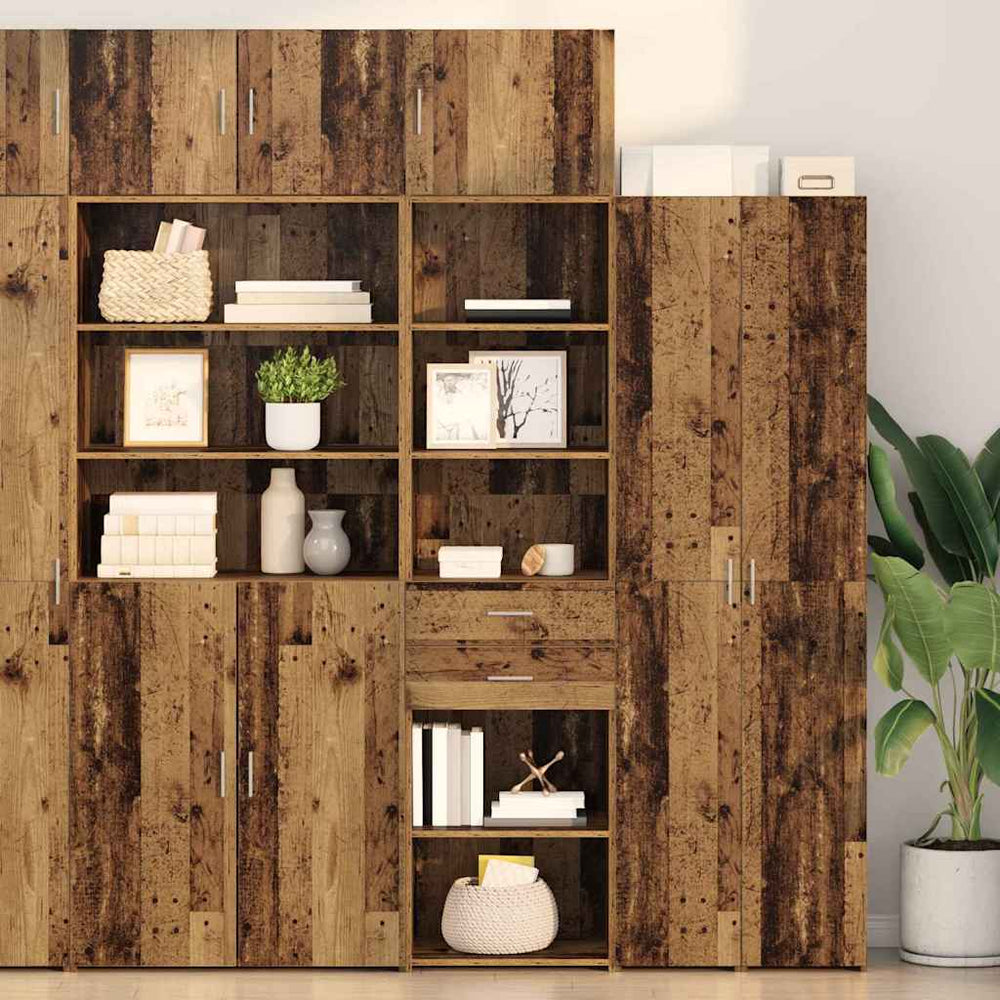 vidaXL Wall-Mounted Highboard Reclaimed Wood 50 x 42.5 x 225 cm Engineered Wood