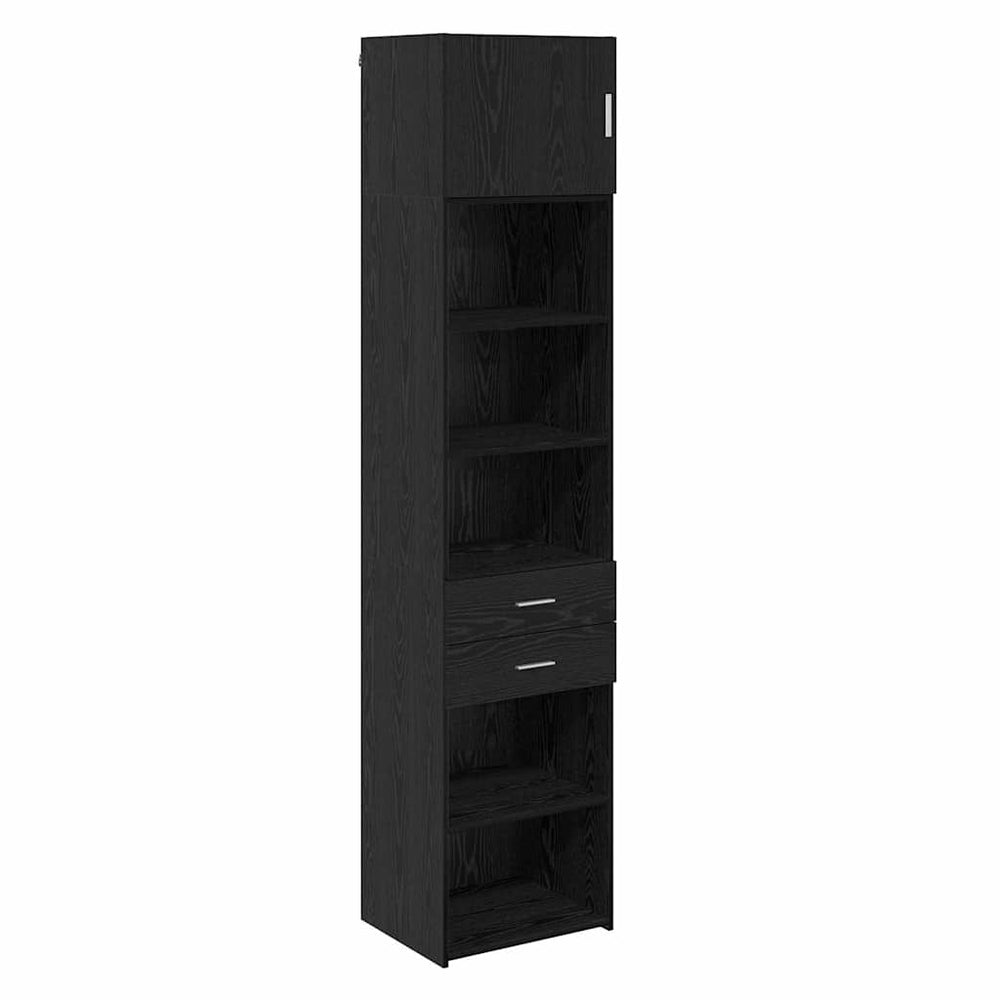 vidaXL Highboard Black Oak Look 50 x 42.5 x 225 cm Engineered Wood