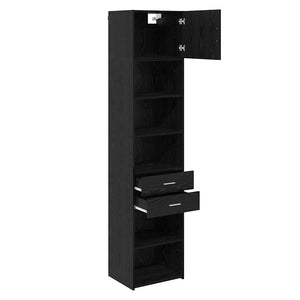 vidaXL Highboard Black Oak Look 50 x 42.5 x 225 cm Engineered Wood