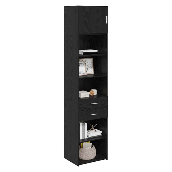 vidaXL Highboard Black Oak Look 50 x 42.5 x 225 cm Engineered Wood