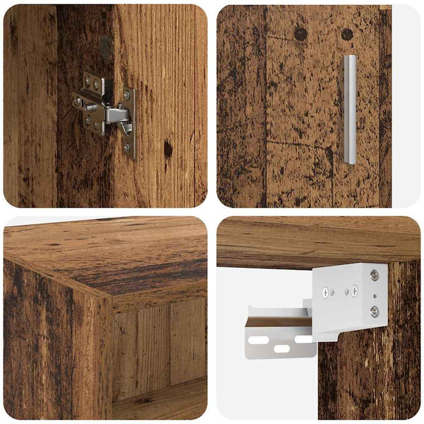 vidaXL Storage Cabinet Reclaimed Wood 80 x 42.5 x 225 cm Engineered Wood
