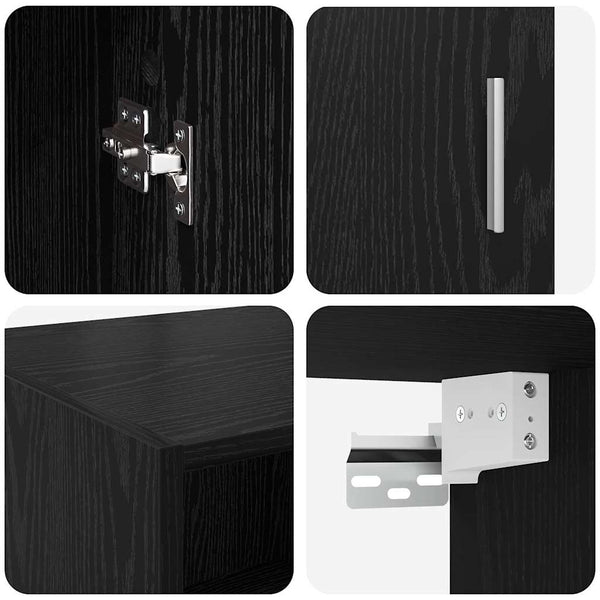 vidaXL Storage Cabinet Black Oak Look 80 x 42.5 x 225 cm