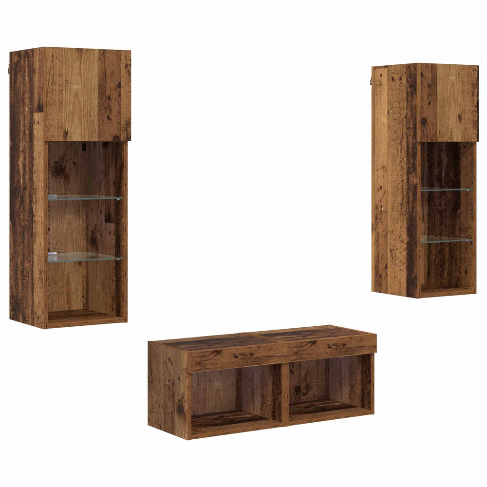 TV-Wandregale 4er Set Artisan Eiche