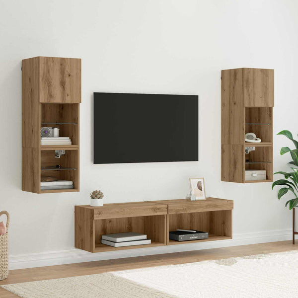 TV-Wandmöbel Set Artisan-Eiche 6-teilig