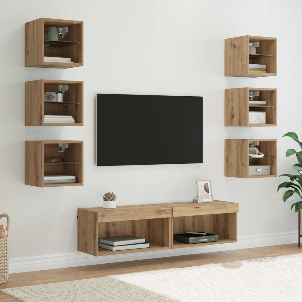 TV-Schrank Artisan-Eiche mit LED-Beleuchtung
