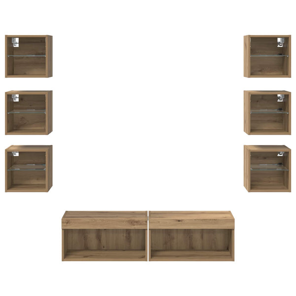 TV-Schrank Artisan-Eiche mit LED-Beleuchtung
