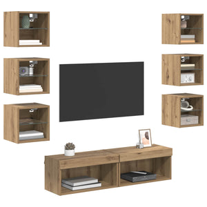 TV-Schrank Artisan-Eiche mit LED-Beleuchtung