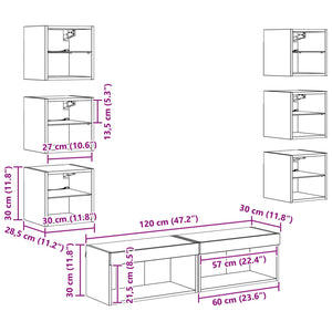 TV-Schrank Artisan-Eiche mit LED-Beleuchtung