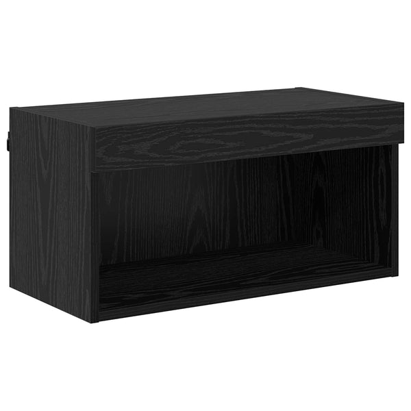 TV-Schrank mit LED Schwarz Eichenoptik