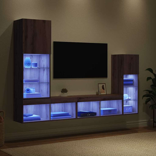 TV-Wandregal Set Artisan-Eiche 4-teilig