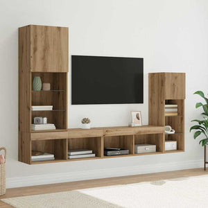 TV-Wandregal Set Artisan-Eiche 4-teilig